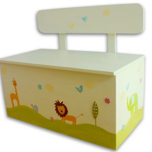 ספסל אחסון לחדר ילדים – חיות ג'ונגל