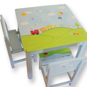 שולחן וכסאות לילדים - רכבת בין הרים