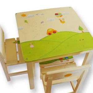שולחן וכסאות לחדר ילדים - אוטו וכדור פורח