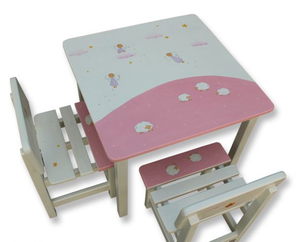 שולחן וכסאות לילדים - פיות וכבשים