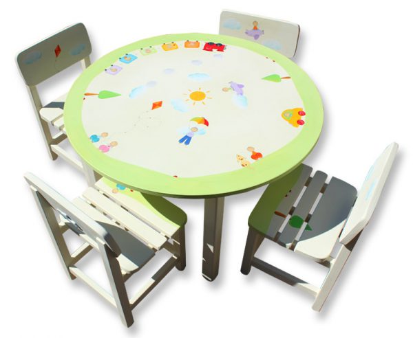 שולחן וכסאות מעוצבים לילדים - ילדים, רכבת, מכוניות ומצנחים
