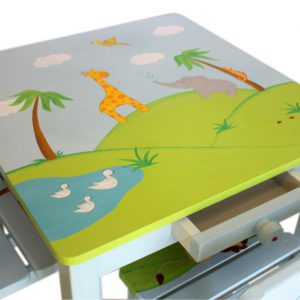 שולחן וכסאות לחדר ילדים - חיות הג'ונגל